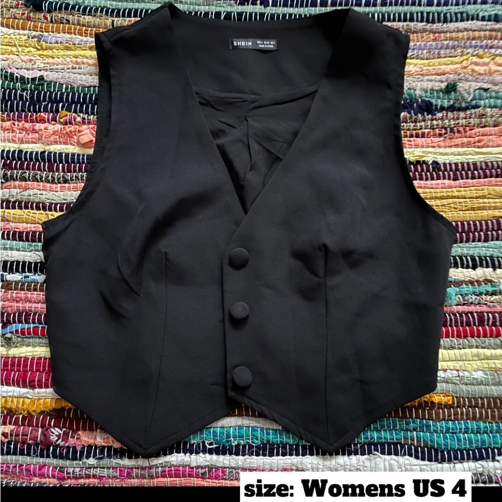Two Cropped Blazer Vests